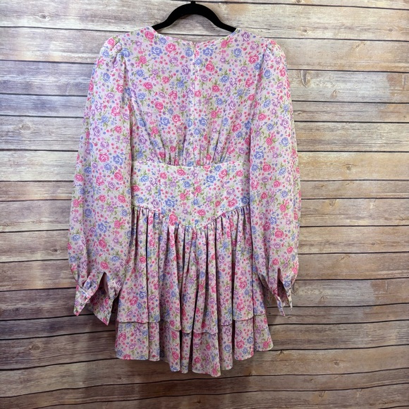 LPA Iga Mini Dress Devon Floral REVOLVE Devon Floral Pink Small - Picture 7 of 10